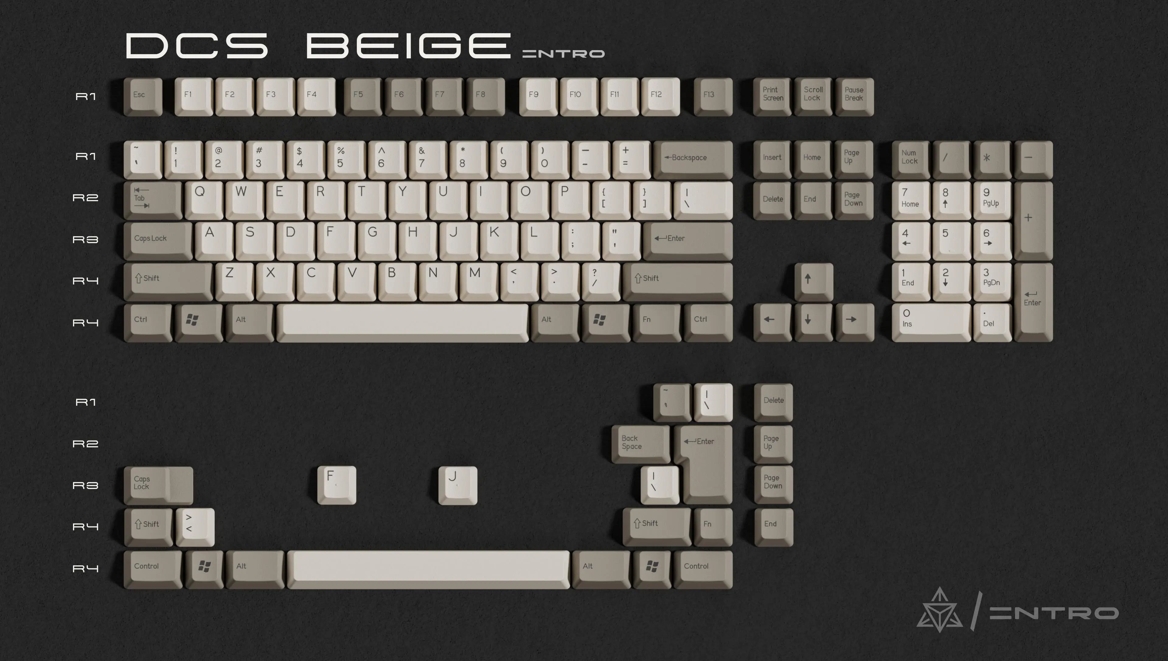 DCS Intro WOB & Beige ABS Keycaps Beige