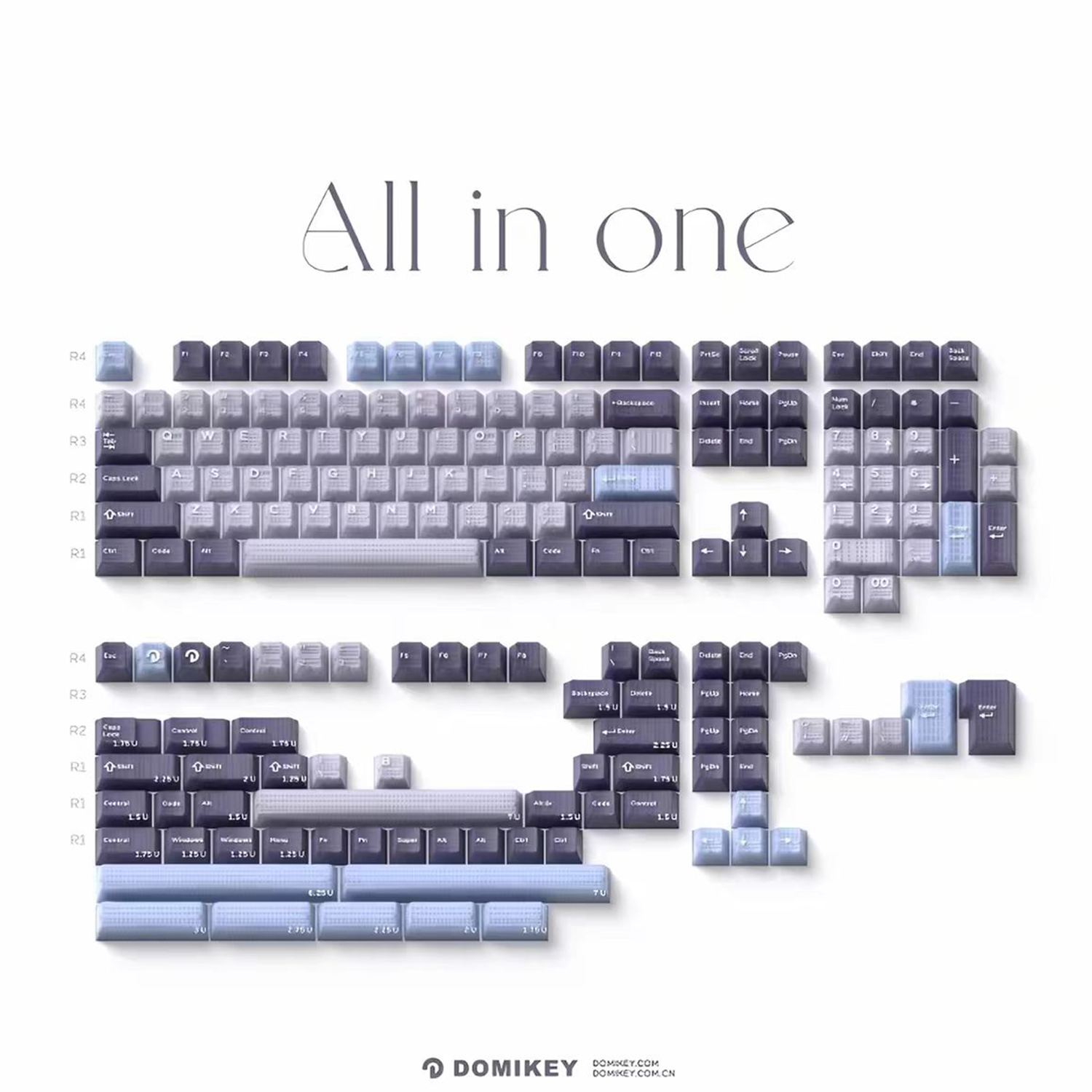 Domikey HUSH Deep Sea Translucent Cherry Profile Keycaps